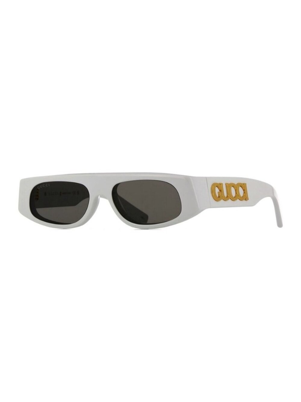 New Authentic Gucci Women's Shiny White Cat Eye Acetate Sunglasses